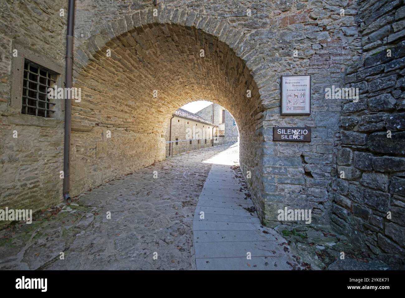 Santuario la Verna, foreste Casentinesi Parco Nazionale Monte Falterona e Campigna, chiusi della Verna, Toscana, Italia Foto Stock