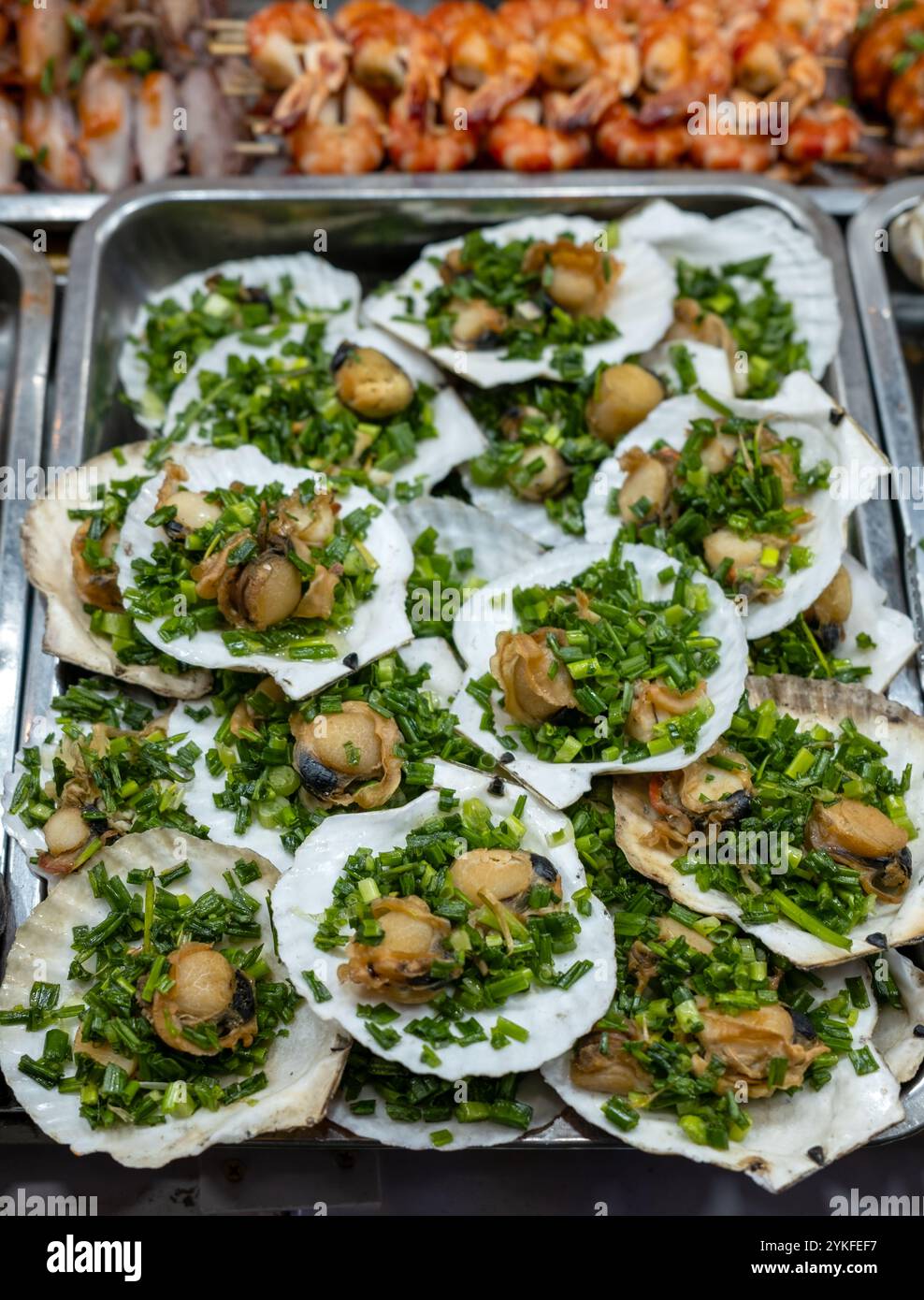 Pesce in vendita al mercato Notturno dell'Isola di Duong Dong Phu Quoc in Vietnam Foto Stock