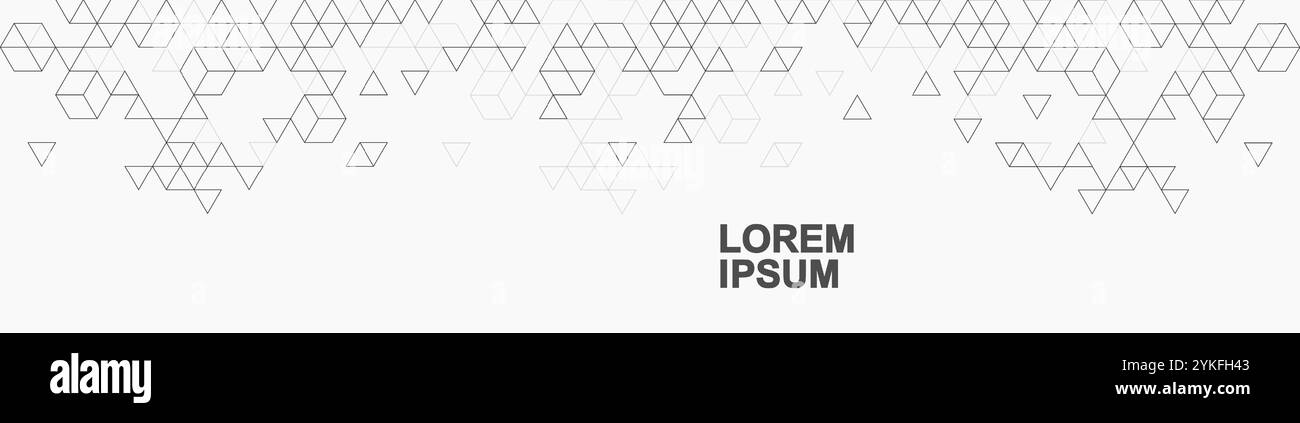 Assistenza sanitaria sfondo astratto con esagoni, linee e punti. Concetto di modello di banner per l'innovazione medica. Biologia e tecnologia farmaceutica Illustrazione Vettoriale