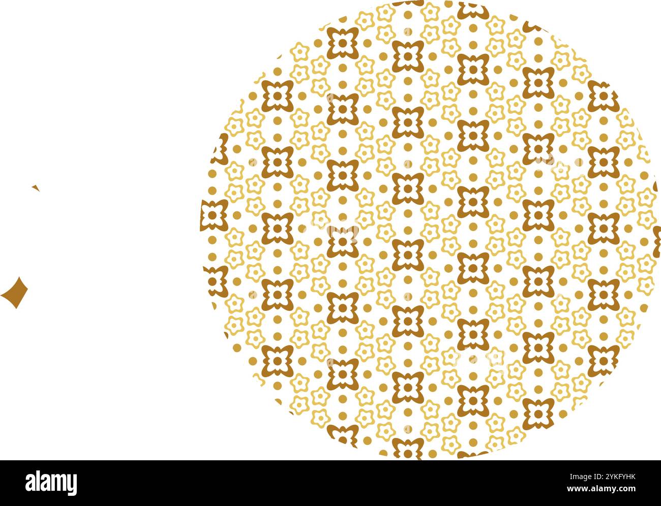 Cerchio cinese con un modello asiatico di piccoli fiori astratti. Piccoli elementi hanno creato un senso di movimento del flusso all'interno della messa a fuoco visiva rotonda. De vettore semplice Illustrazione Vettoriale