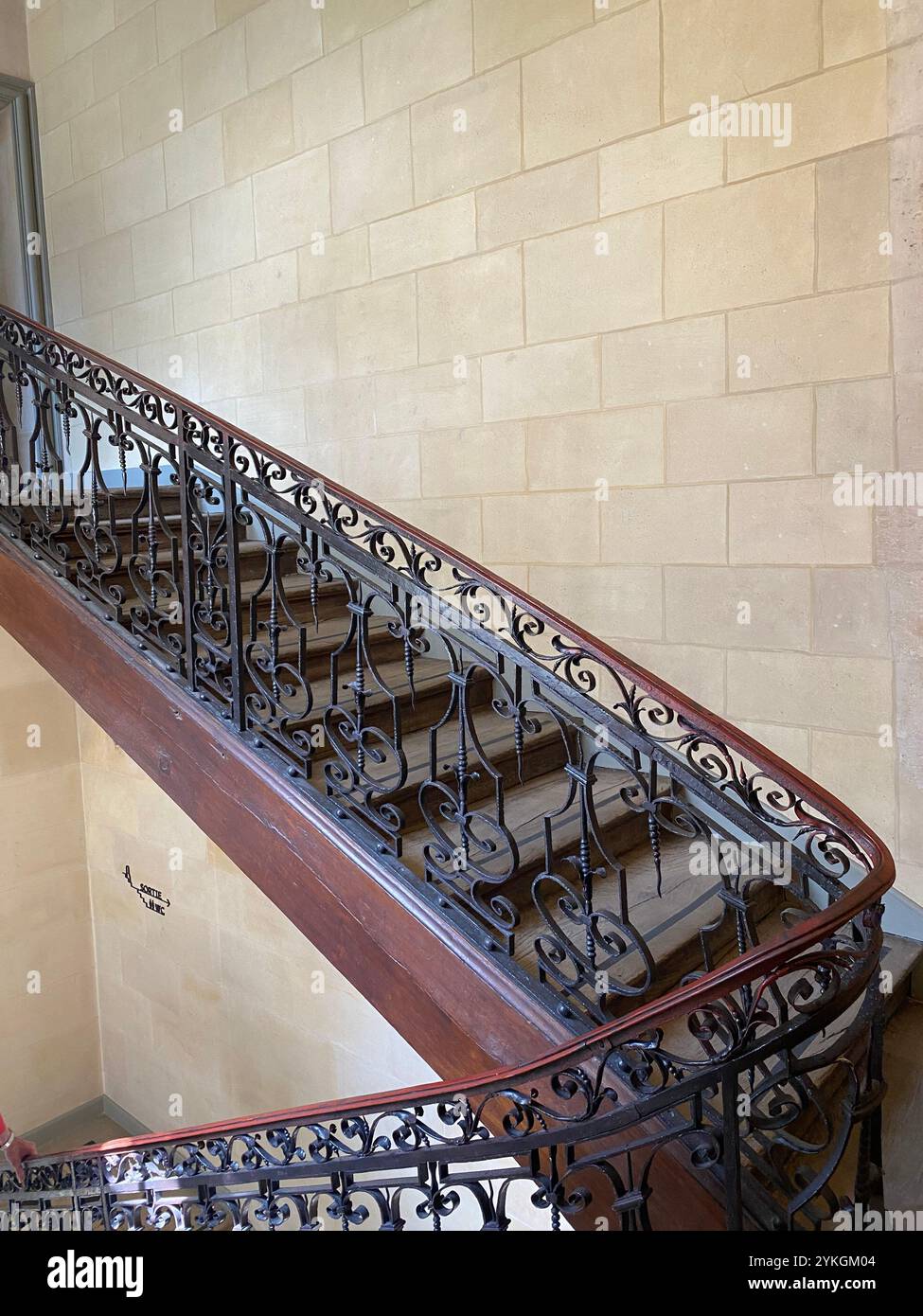 Architettura parigina - scalinate/scale splendidamente decorate - Immagine stock catturata con smartphone