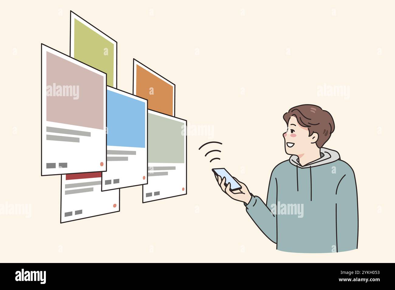 Maschio sviluppatore creare applicazione web sviluppare interfaccia creativa. I programmatori MAN lavorano con l'app mobile per l'ottimizzazione del software del programma. Programmazione di un Foto Stock