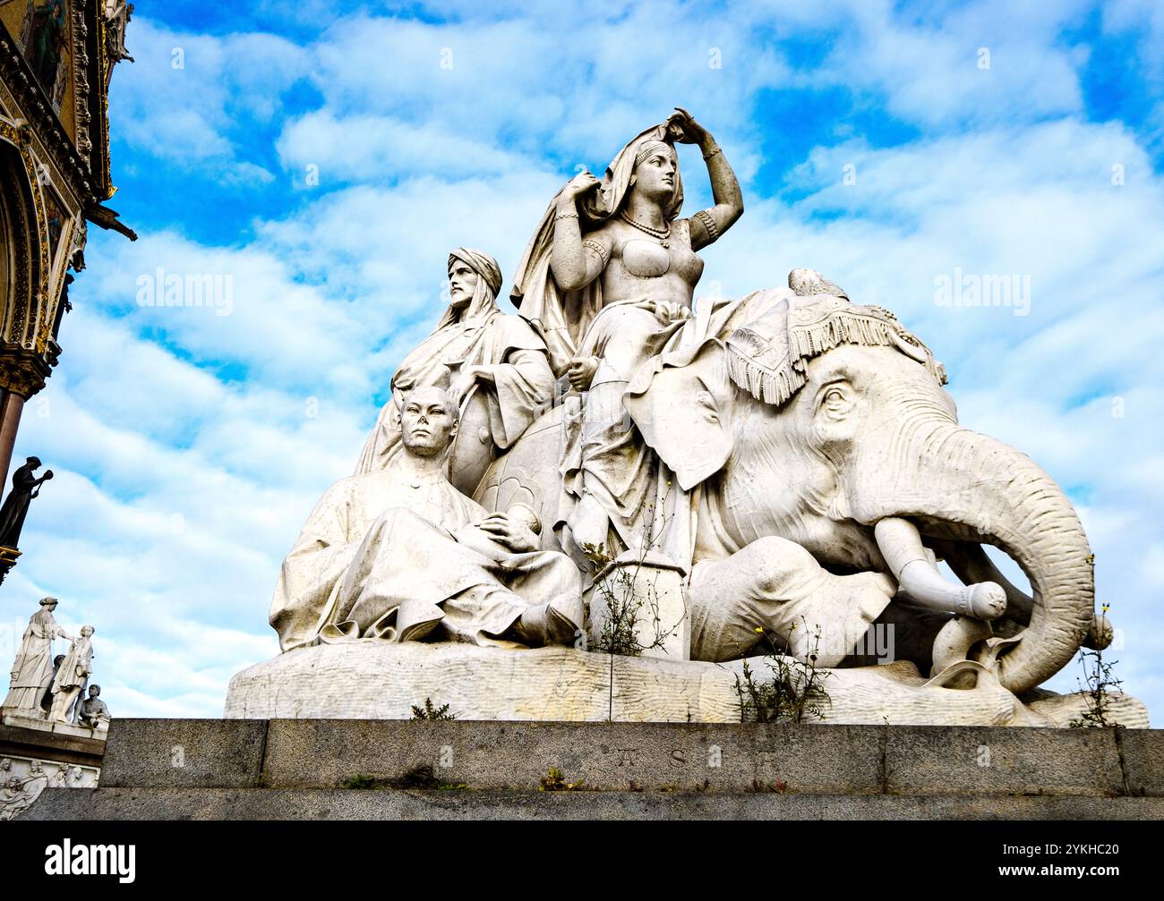 La scultura Asia Group all'Albert Memorial, South Kensington, Londra. Scolpito da John Henry Foley Foto Stock