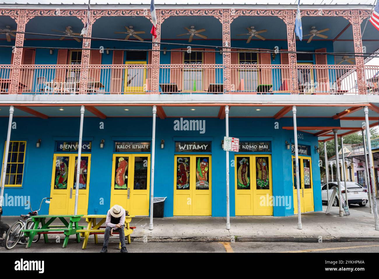 Edificio del ristorante DAT Dog in Frenchman Street, New Orleans, Louisiana. Foto Stock