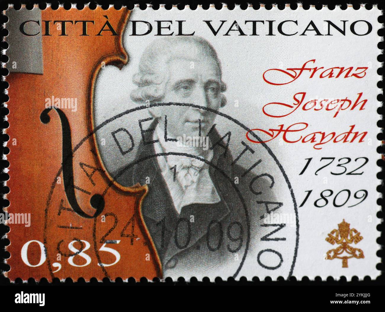 Franz Joseph Haydn sul francobollo della città del Vaticano Foto Stock