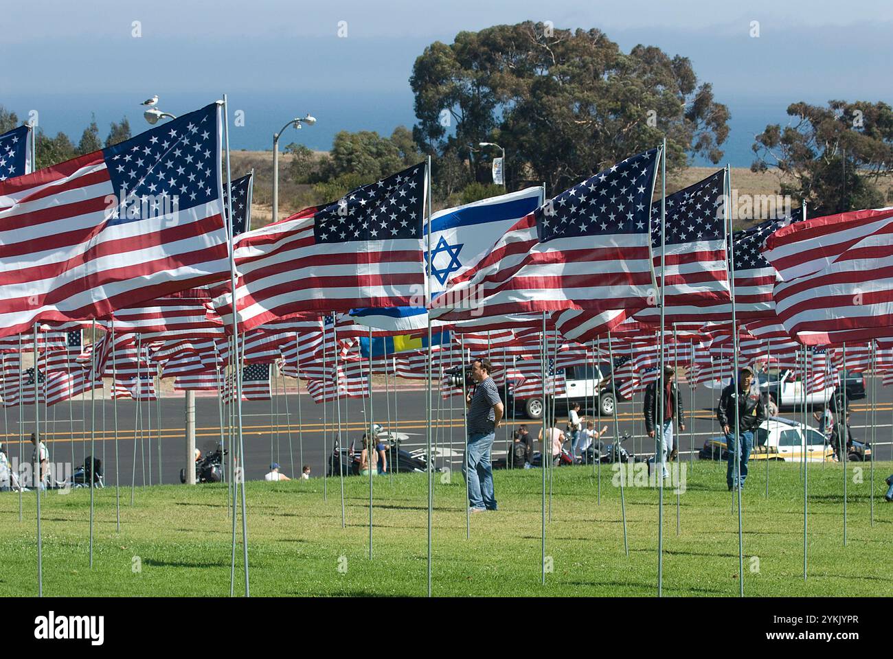 La Pepperdine University rende omaggio alla memoria di uomini e donne innocenti che hanno perso la vita nei tragici attentati contro gli Stati Uniti il 9/11/01 a New Foto Stock