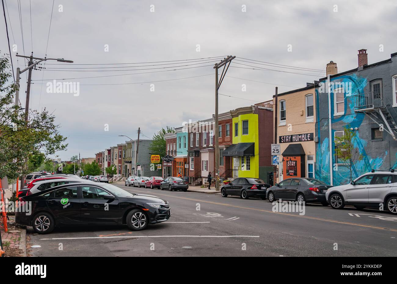 The Avenue a Hampden, Baltimora Maryland USA Foto Stock