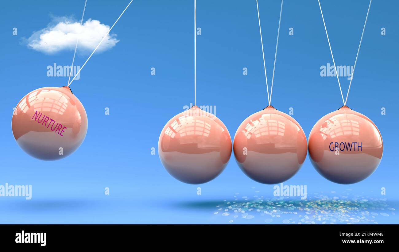 L'educazione dà energia alla crescita. Una metafora in cui l'alimentazione è la forza che porta alla crescita Foto Stock