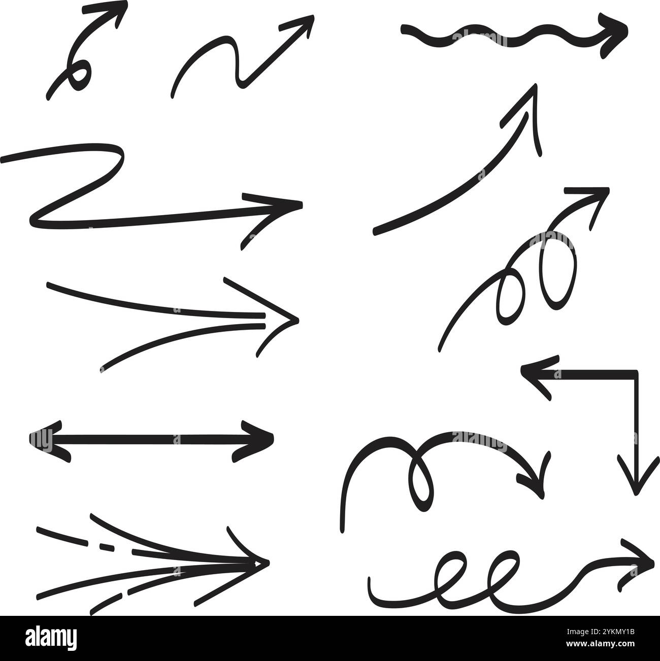Sticker hand drawing symbol arrow Immagini Vettoriali Stock - Alamy