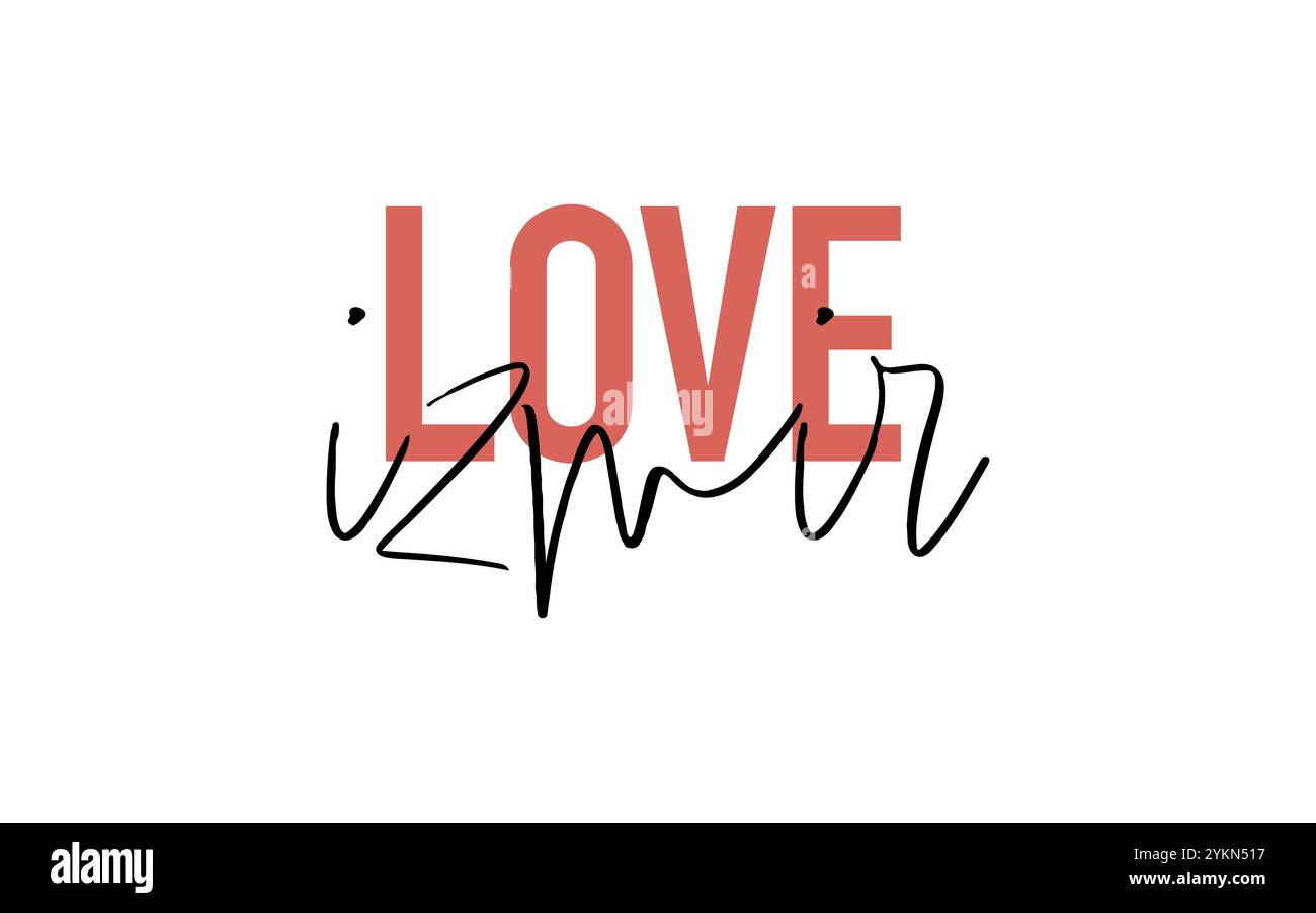Adoro la citazione di Izmir. Design tipografico moderno, semplice e minimalista. Isolato su sfondo bianco Illustrazione Vettoriale