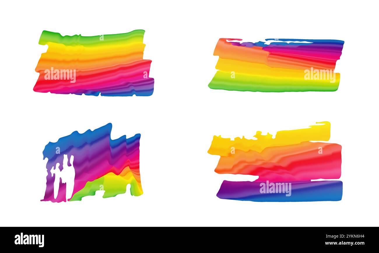 Pennello grunge colorato Illustrazione Vettoriale