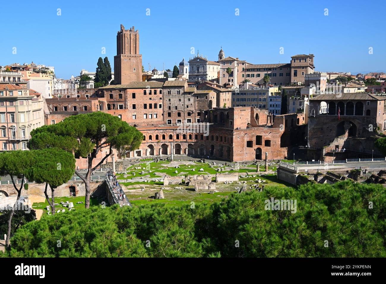 I mercati di Traiano foro e foro Traiano a Roma, Italia. Il paesaggio urbano di Roma. Foto Stock