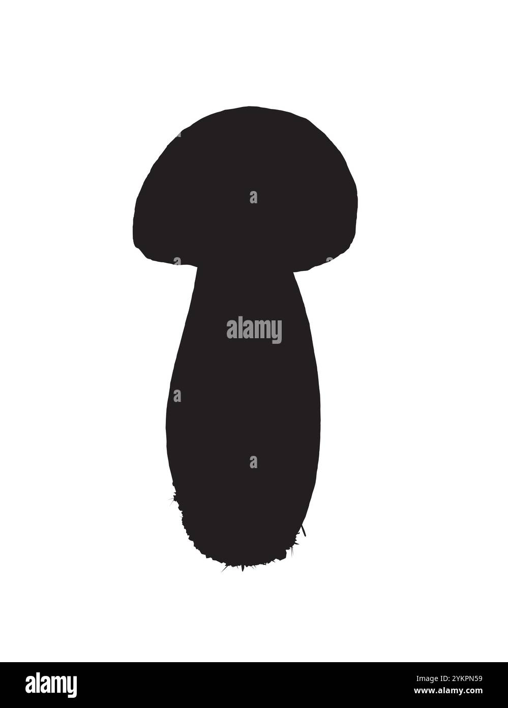 Silhouette con logo a funghi, logo fattoria a funghi, illustrazione con disegno vettoriale della silhouette con icona a fungo Illustrazione Vettoriale