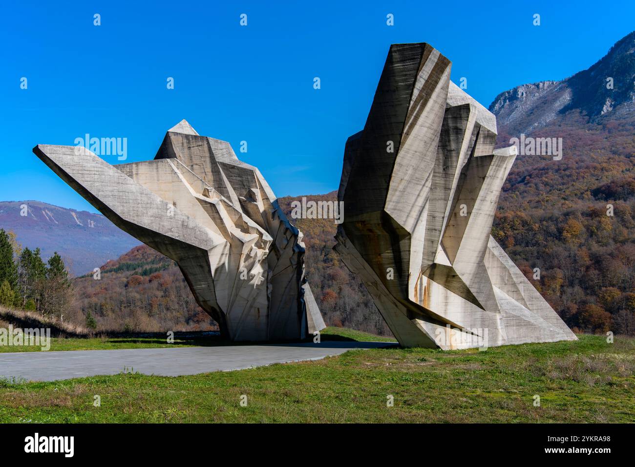 Sutjeska Battle Memorial a Tjentiste, Bosnia ed Erzegovina Foto Stock