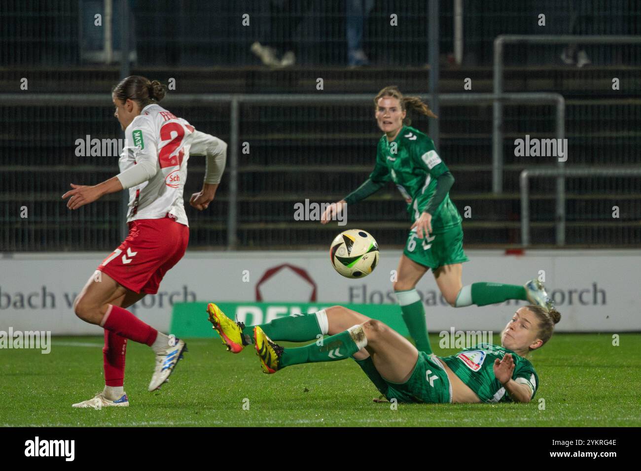 Köln, Germania, 18 novembre 2024: Michelle Ulbrich (5 Brema) in azione durante il Google Pixel Frauen-Bundesliga tra 1. FC Köln e SV Werder Brema al Franz-Kremer-Stadion di Köln, Germania. (Qianru Zhang/SPP) Foto Stock