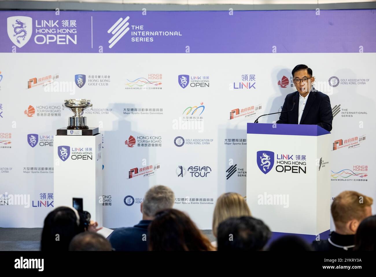 Hong Kong, Cina. 19 novembre 2024. Link Hong Kong Open Golf Press Conference George Hongchoy, Executive Director & Group CEO di Title Sponsor Link Asset Management Limited Credit: Jayne Russell/Alamy Live News Foto Stock