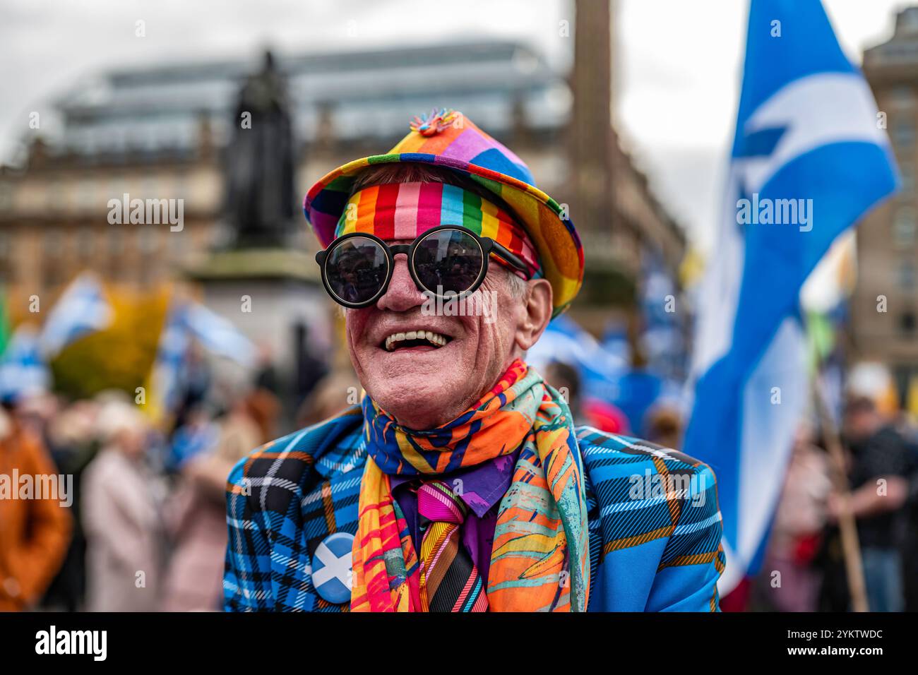 George Square, Glasgow, Scozia, Regno Unito. 2 novembre 2019. Il giornale nazionale organizzò una manifestazione di un referendum sull'indipendenza scozzese nel 2020. La e. Foto Stock