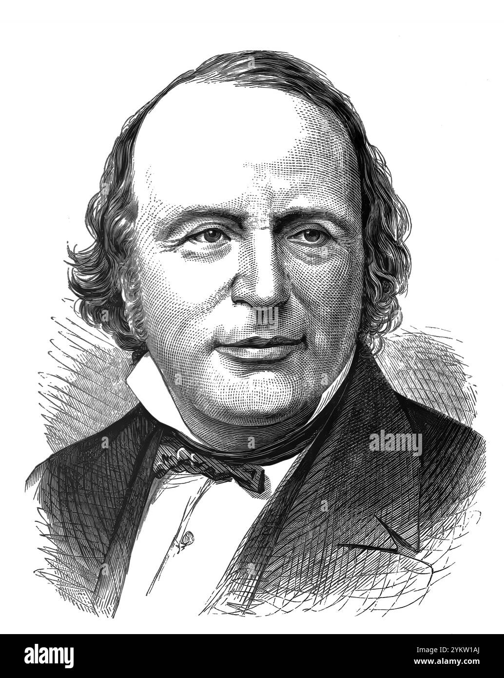 Jean Louis Rodolphe Agassiz, 1807 – 1873, biologo e geologo svizzero americano, studioso di storia naturale della Terra Foto Stock