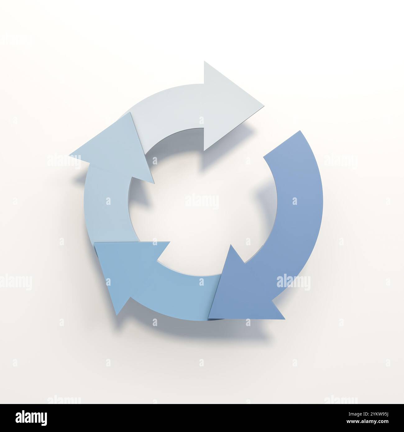 frecce colorate di gradiente che formano lo sfondo 3d del ciclo di rotazione Foto Stock