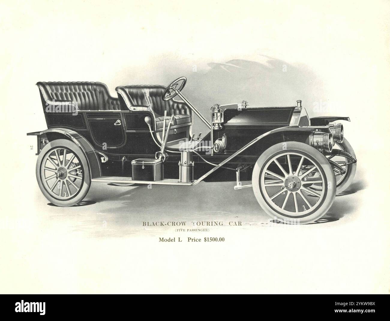 Black-Crow Touring Car Model L. Black Manufacturing Company di Chicago, Illinois, e Elkhart, Indiana. 1910. Dal Catalogo commerciale. Auto d'epoca americana che pubblicizza gli anni '1910 Foto Stock