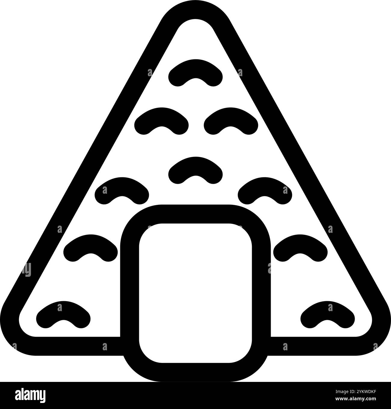 Simbolo icona Onigiri - illustrazione del simbolo vettoriale Onigiri realizzata dalla cucina giapponese asiatica Illustrazione Vettoriale
