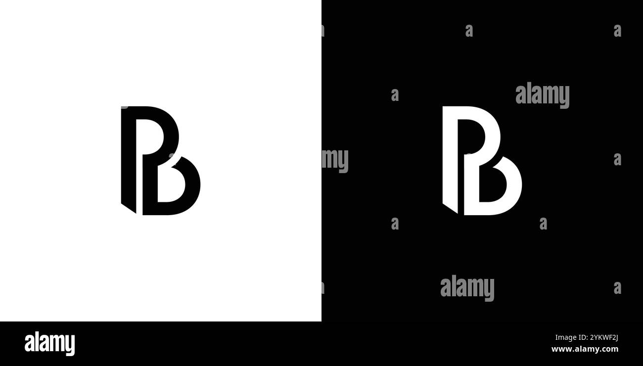 Design moderno ed esclusivo con logo PB Illustrazione Vettoriale