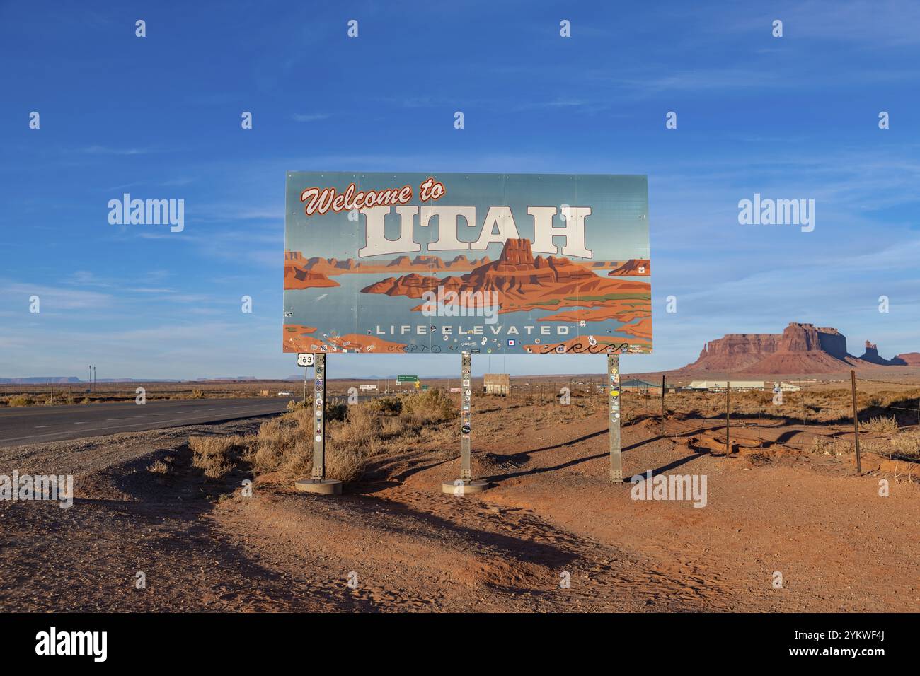 Una foto del cartello di benvenuto nello Utah Foto Stock