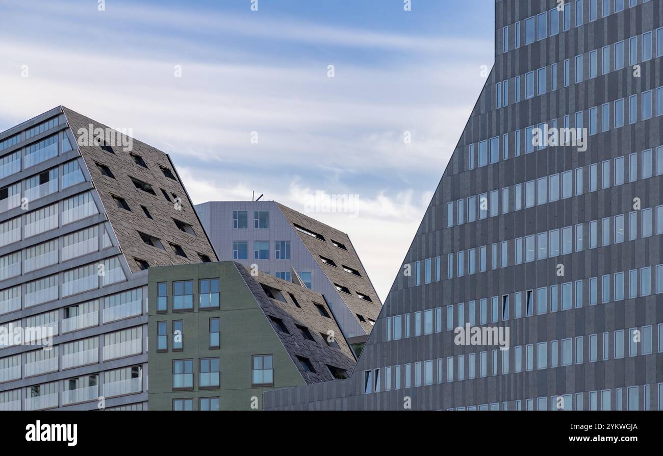 Un'immagine dell'architettura del moderno Palazzo di giustizia di Amsterdam Foto Stock