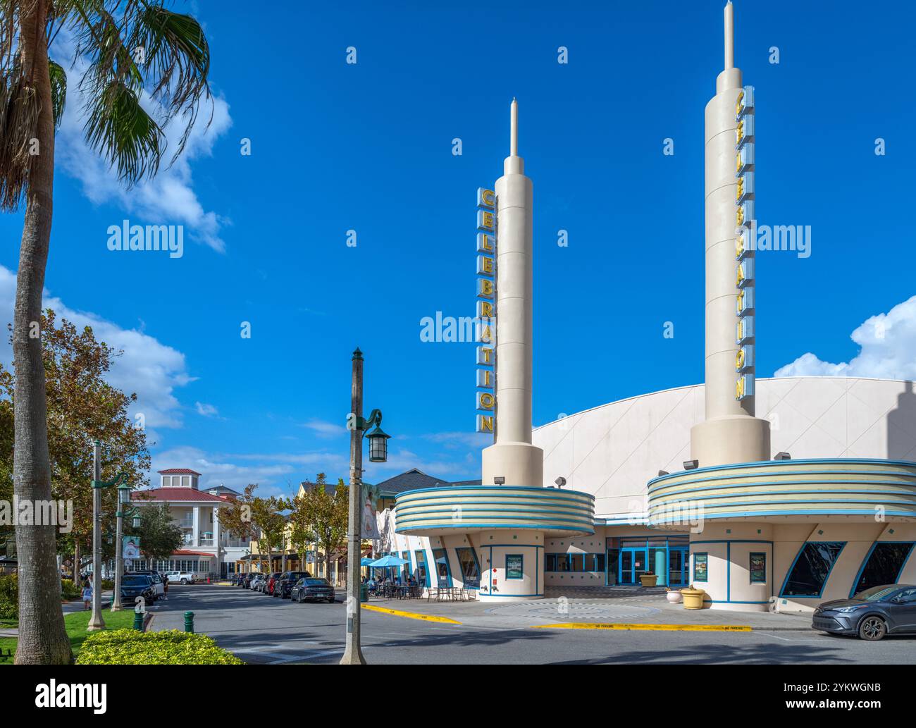 The Celebration Movie Theater, Celebration, Orlando, Florida, USA Foto Stock