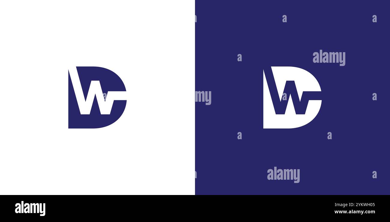 Design moderno ed esclusivo con logo DW Illustrazione Vettoriale