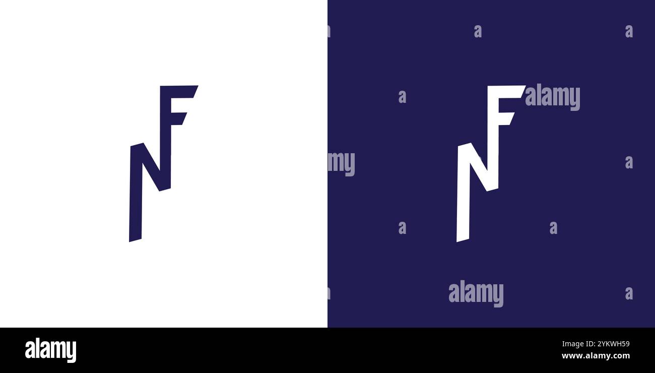 Design moderno ed esclusivo con logo NF Illustrazione Vettoriale