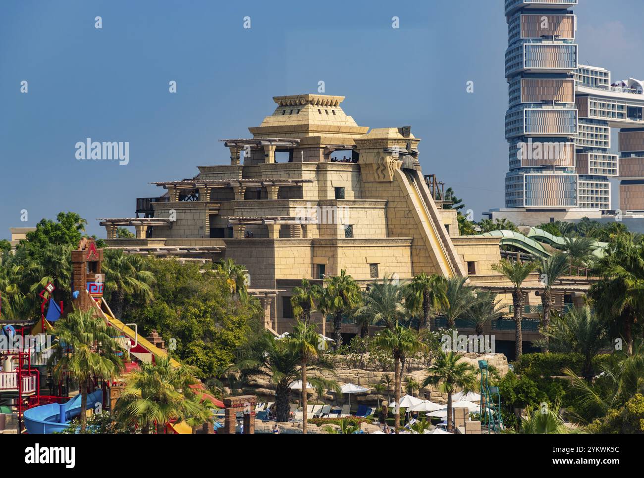 Una foto dell'attrazione Leap of Faith al parco divertimenti Aquaventure Waterpark Foto Stock