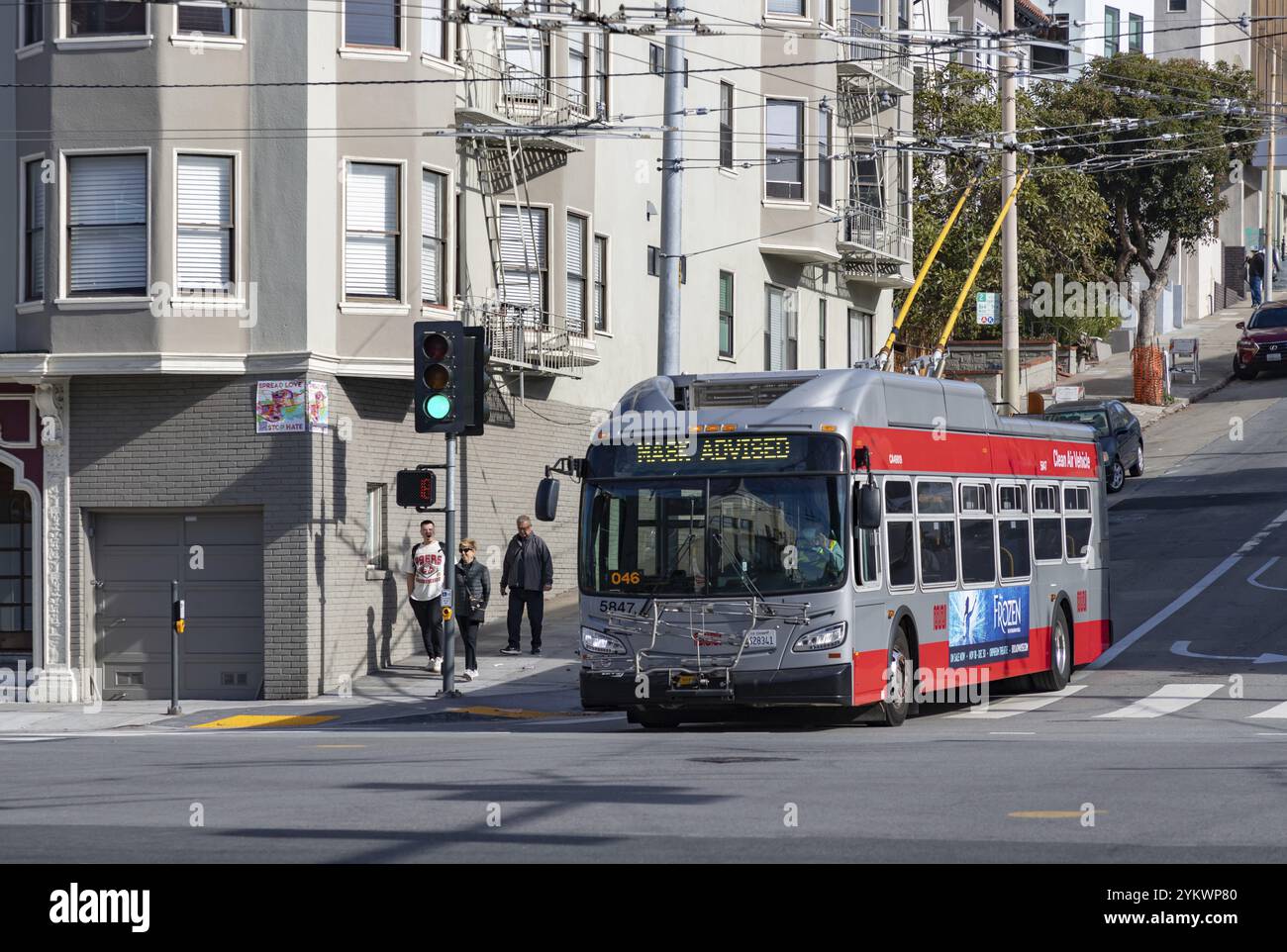 Una foto di un autobus Muni San Francisco Foto Stock