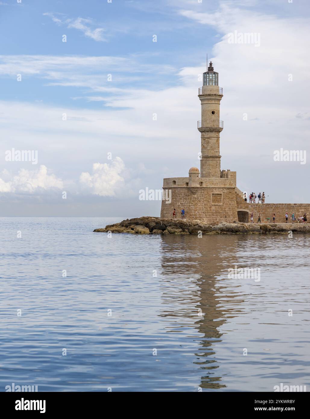 Una foto del faro di Chania Foto Stock