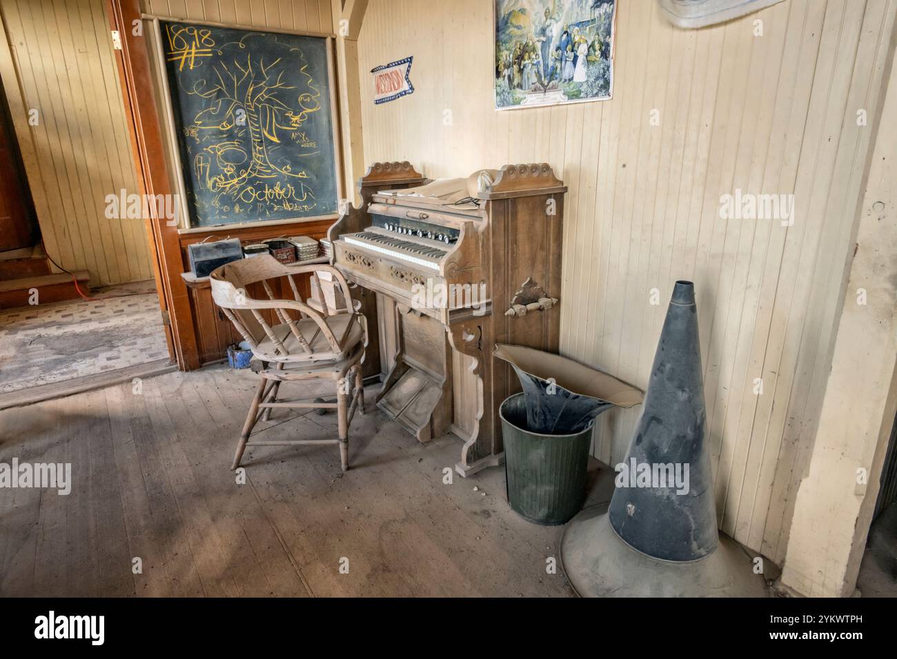 Bodie State Historical Park; California; Gold Rush Ghost Town; Interior; School Room Foto Stock