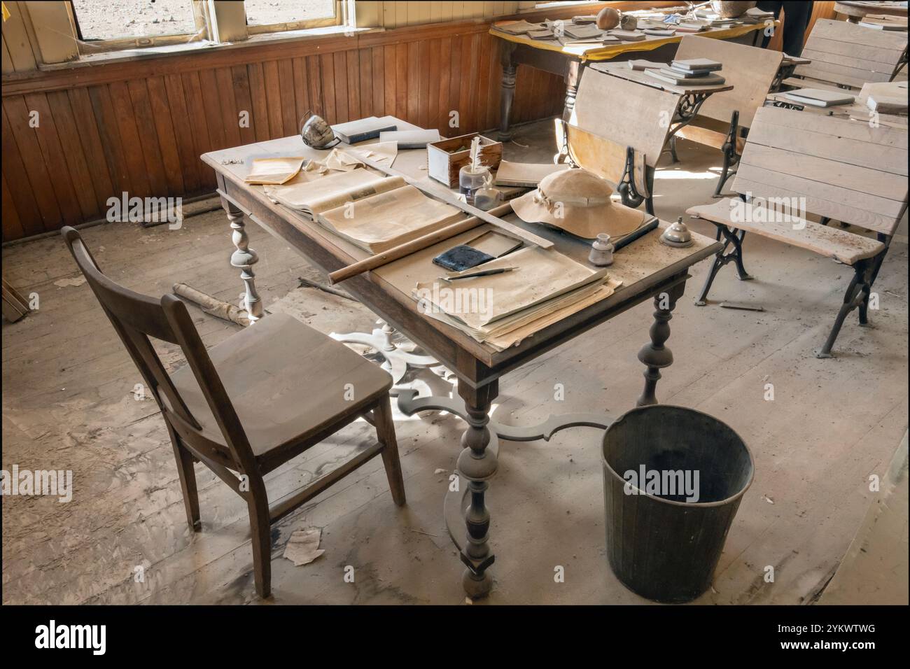 Bodie State Historical Park; California; Gold Rush Ghost Town; Interior; School Room Foto Stock