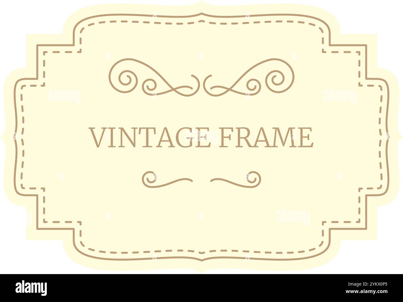 Elegante montatura vintage con rotelline decorative e bordi cuciti per creare un elemento di design classico e sofisticato Illustrazione Vettoriale