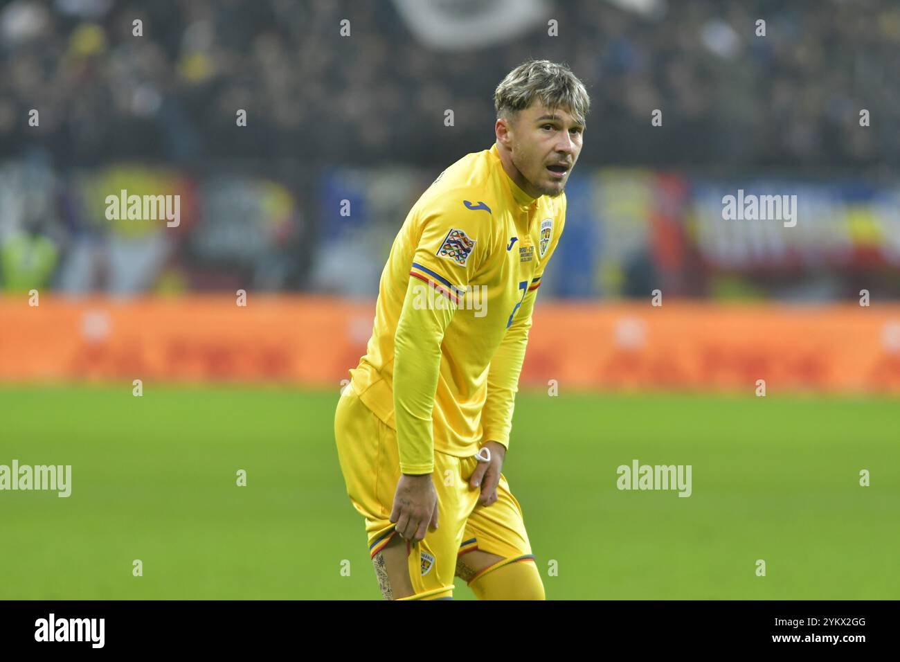 Andrei Ratiu durante la partita della UEFA Nations League Romania vs Cipro , 18.11.2024 , Bucarest , Romania Foto Stock