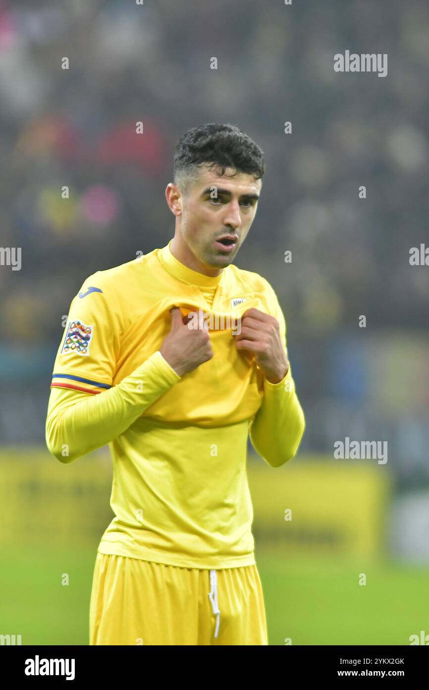 Alexandru Pascanu durante la partita della UEFA Nations League Romania vs Cipro , 18.11.2024 , Bucarest , Romania Foto Stock