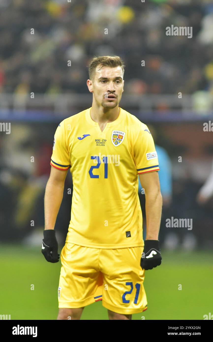 Darius Olaru durante la partita della UEFA Nations League Romania vs Cipro , 18.11.2024 , Bucarest , Romania Foto Stock