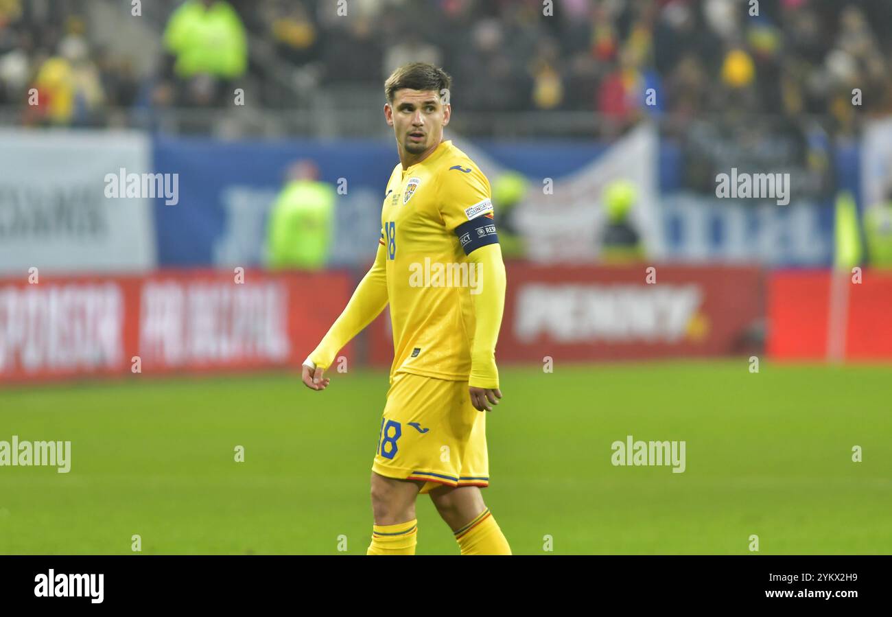 Razvan Marin durante la partita della UEFA Nations League Romania vs Cipro , 18.11.2024 , Bucarest , Romania Foto Stock