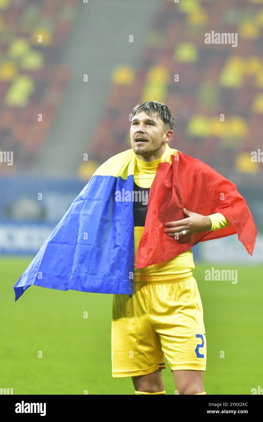 Andrei Ratiu durante la partita della UEFA Nations League Romania vs Cipro , 18.11.2024 , Bucarest , Romania Foto Stock