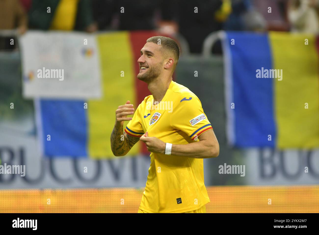 Daniel Barligea durante la partita della UEFA Nations League Romania vs Cipro , 18.11.2024 , Bucarest , Romania Foto Stock