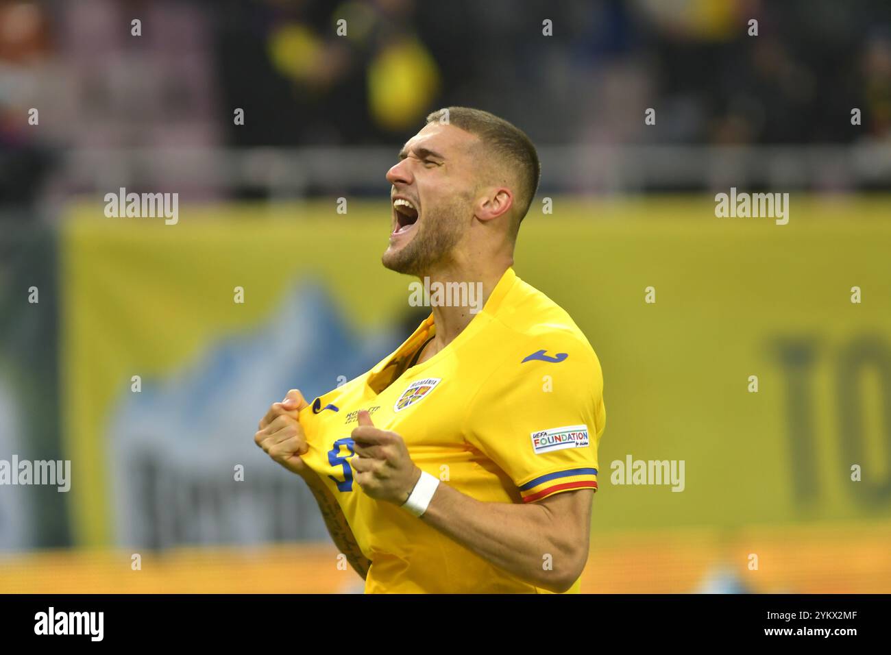 Daniel Barligea durante la partita della UEFA Nations League Romania vs Cipro , 18.11.2024 , Bucarest , Romania Foto Stock