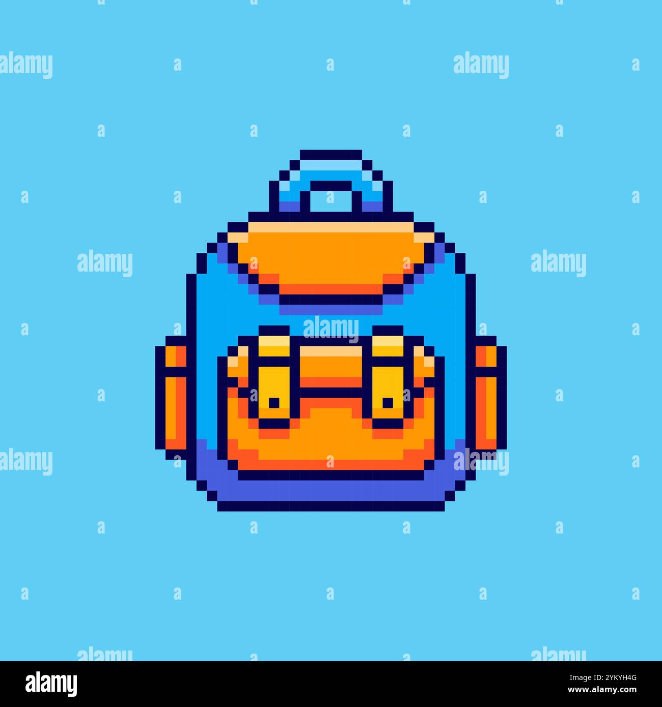Design delle risorse di gioco dello zaino Pixel ART Illustrazione Vettoriale