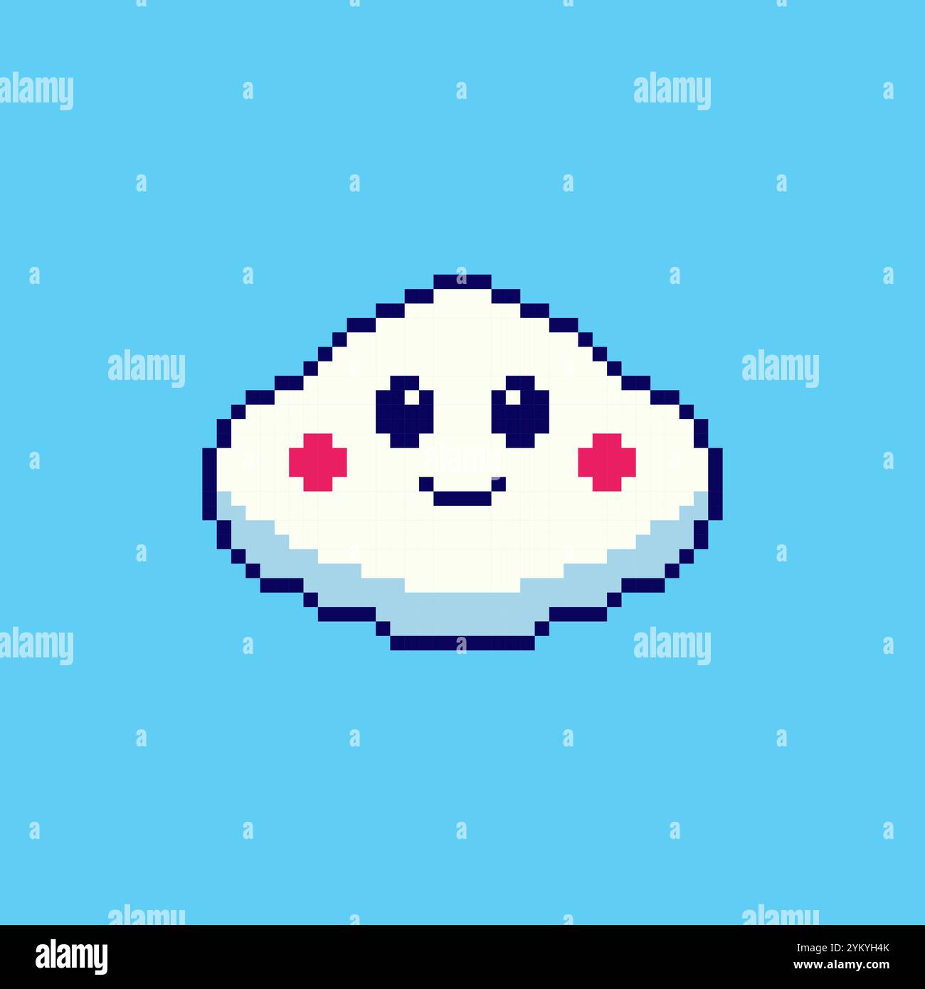 Pixel art Kawaii Cloud, progettazione delle risorse di gioco Illustrazione Vettoriale
