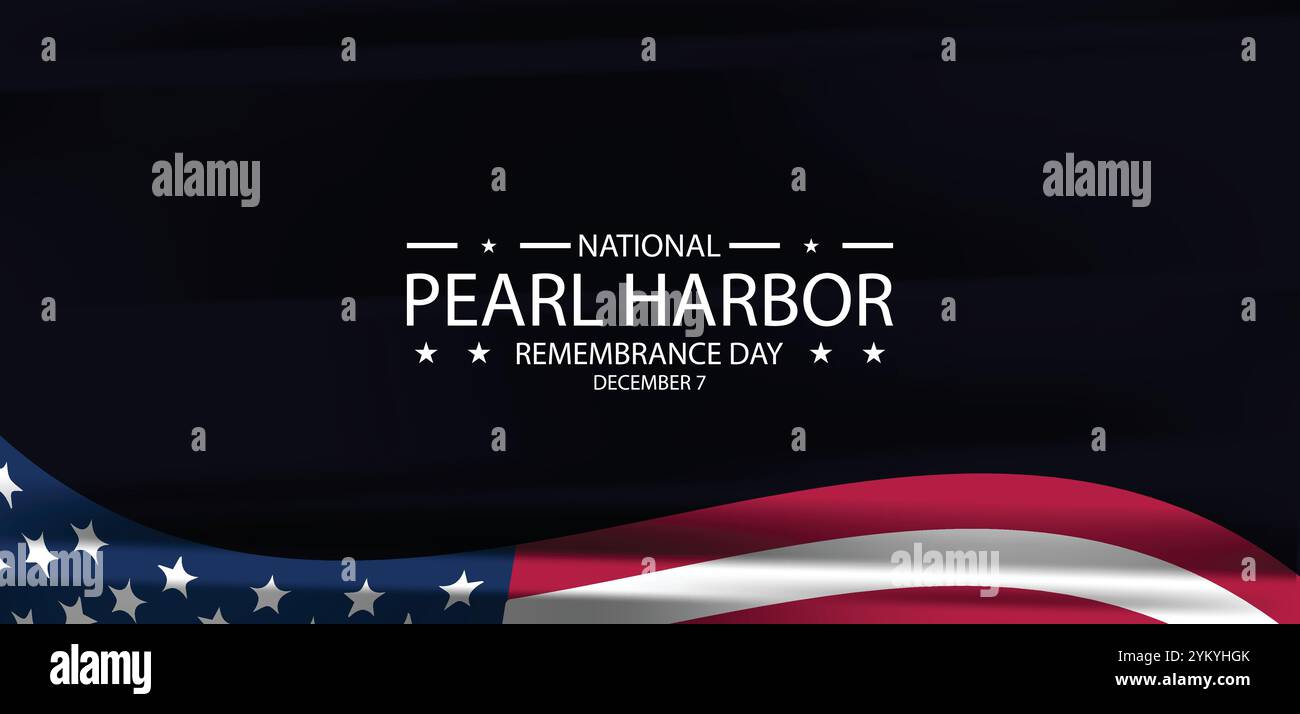 In onore dello scorso 7 dicembre e del National Pearl Harbor Remembrance Day Illustrazione Vettoriale