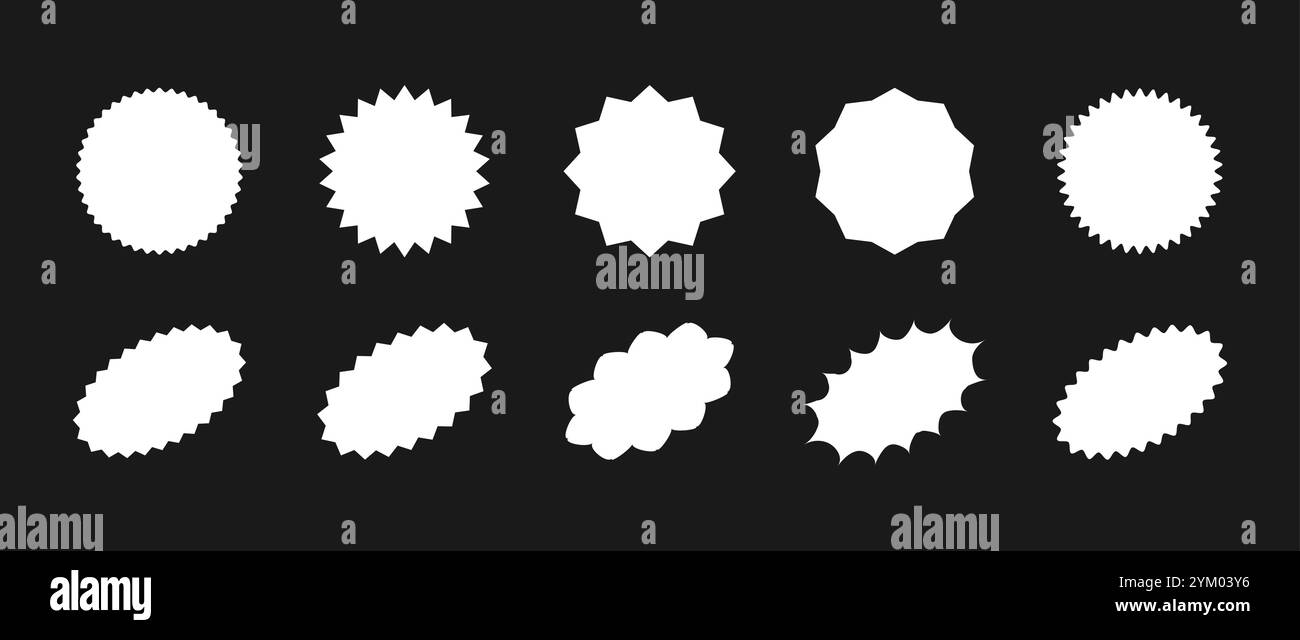 Prezzo da uragano. Etichette e pulsanti rotondi e ovali. Semplice icona per il design della promozione. Illustrazione vettoriale. Icone bianche su sfondo nero Illustrazione Vettoriale