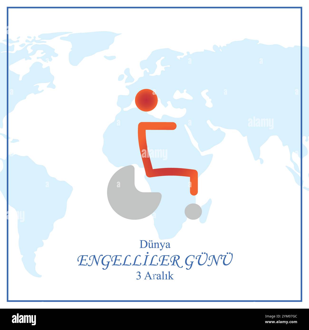 3 dicembre giornata Mondiale dei disabili. Giornata internazionale delle persone con disabilità. 3 Aralık Dünya Engelliler Günü. Illustrazione vettoriale. Illustrazione Vettoriale