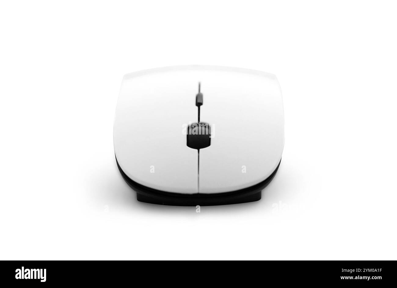 Mouse wireless bianco isolato su sfondo bianco Foto Stock